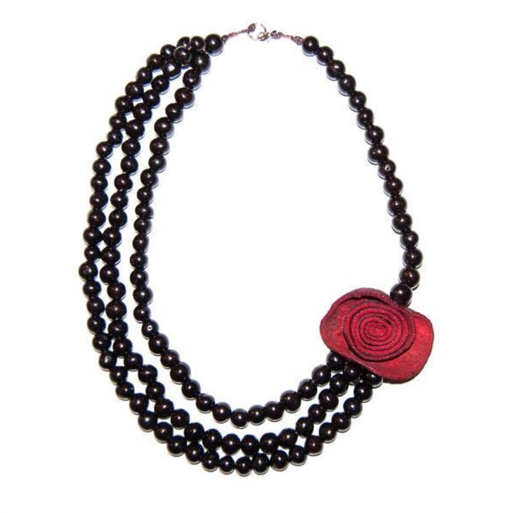 Natural Necklace Black and Red